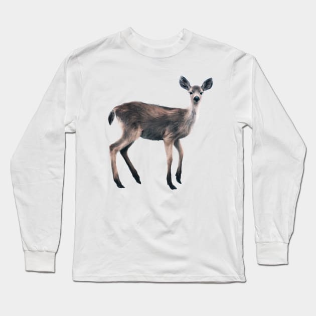 Deer Long Sleeve T-Shirt by Amy Hamilton